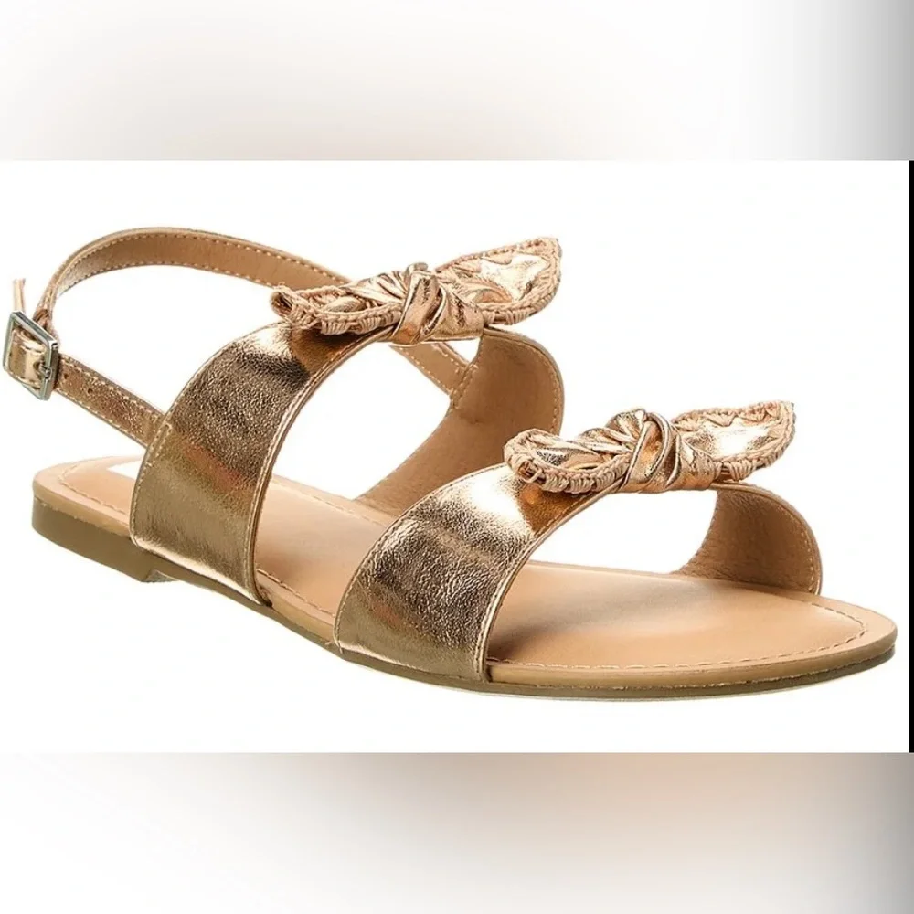 New Big Kids Dolce Vita Caicey Rose Gold Bow Ankle Strap Sandals Size 3Y